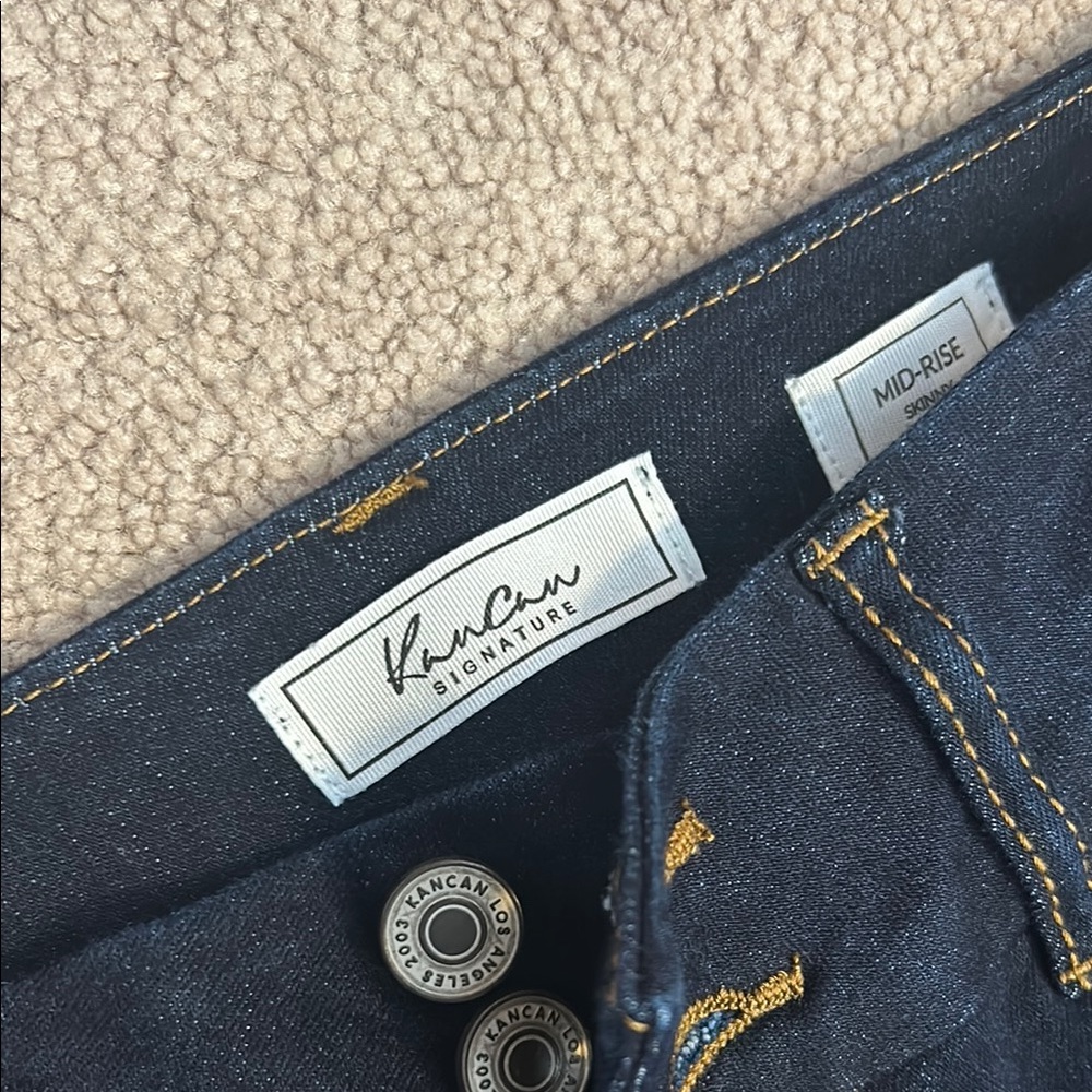 KanCan Blue Classic Denim Jeans with Contrast Stitching